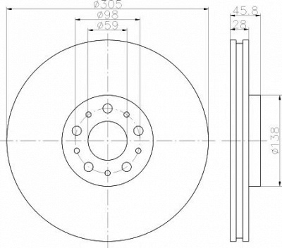 HELLA PAGID 8dd355117951 -  Тормозной диск